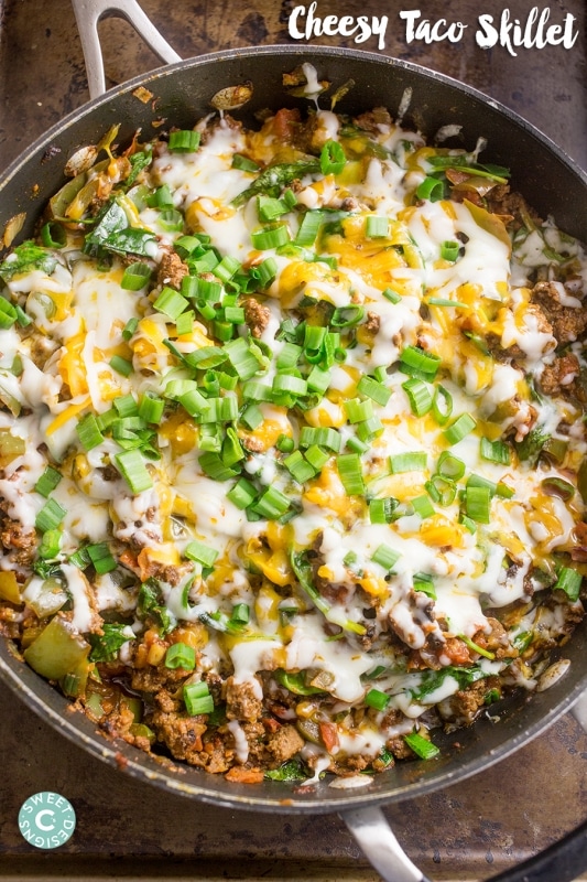 picture of cheesy taco skillet in a pan